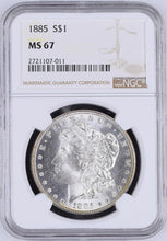 Load image into Gallery viewer, 1885-P Morgan Silver Dollar NGC MS67 - - Beautiful Frosty and Blast White