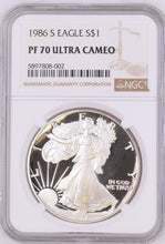 Load image into Gallery viewer, 1986-S Silver Eagle Proof -- NGC PF70 Ultra Cameo Gem - No Spots