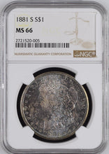 Load image into Gallery viewer, 1881-S Morgan Silver Dollar NGC MS66 - - It's a Blueberry and Magenta Gem