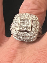 Load image into Gallery viewer, 4 Carat (approx) Diamond 14k White Gold Plaque Ring Size 11