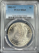 Load image into Gallery viewer, 1883-CC Morgan Silver Dollar PCGS MS65 - A Very Frosty Coin - Blast White Too