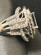 Load image into Gallery viewer, 4 Carat (approx) Diamond 14k White Gold Plaque Ring Size 11
