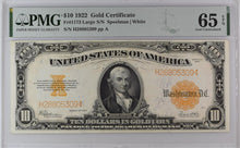Load image into Gallery viewer, 1922 $10 Gold Certificate FR 1173 Spellman/White PMG 65 EPQ  High Quality!