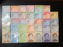 Load image into Gallery viewer, Venezuela Set of 27 Notes - 2-100,000 Bolivares & 2-1mil Soberanos