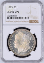 Load image into Gallery viewer, 1885-P Morgan Silver Dollar NGC MS66 DPL (DMPL) - Down The Block Mirrors & Cameo