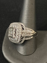 Load image into Gallery viewer, 4 Carat (approx) Diamond 14k White Gold Plaque Ring Size 11