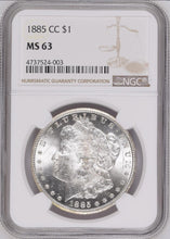 Load image into Gallery viewer, 1885-CC $1 Morgan Silver Dollar NGC MS63 - Blast White & Frosty Devices