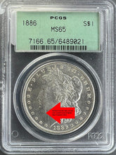 Load image into Gallery viewer, 1886-P Morgan Silver Dollar PCGS MS65 - Beautiful Blast White Coin