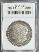 Load image into Gallery viewer, 1885-O Morgan Silver Dollar ANACS MS65 DMPL - - Frosty Deep Mirror