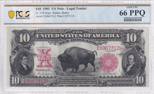 Load image into Gallery viewer, 1901 $10 Legal Tender Bison Note FR 119  PCGS Banknote - GEM UNC 66PPQ