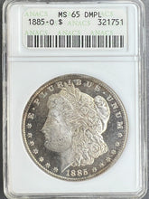 Load image into Gallery viewer, 1885-O Morgan Silver Dollar ANACS MS65 DMPL (DPL) - - Blast White Cameo