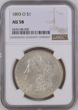 Load image into Gallery viewer, 1893-O Morgan Silver Dollar --- NGC AU58 -- A Beautiful Coin
