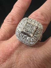 Load image into Gallery viewer, 4 Carat (approx) Diamond 14k White Gold Plaque Ring Size 11