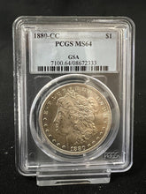 Load image into Gallery viewer, 1880-CC $1 Morgan Silver Dollar PCGS MS64 -- Frosty Blast White GEm!