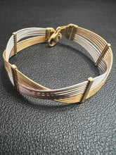 Load image into Gallery viewer, Unique and attractive 14K Necklace & Bracelet Yellow & White Gold Mesh
