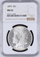 Load image into Gallery viewer, 1879-P $1 Morgan Silver Dollar NGC MS65 - - Blast White Frosty Gem