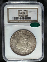 Load image into Gallery viewer, 1903-P $1 Morgan Dollar NGC MS64 (CAC) Beautiful White Coin w/ Great Surfaces