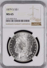 Load image into Gallery viewer, 1879-S $1 Morgan Silver Dollar NGC MS65 - - Frosty Blast White Gem