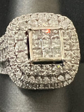 Load image into Gallery viewer, 4 Carat (approx) Diamond 14k White Gold Plaque Ring Size 11