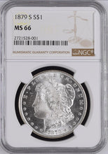 Load image into Gallery viewer, 1879-S $1 Morgan Silver Dollar NGC MS66 - - Beautiful Frosty Blast White Gem