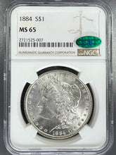 Load image into Gallery viewer, 1884-P Morgan Silver Dollar NGC MS65 (CAC) Blast White and Nice Frosted Devices