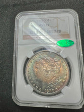 Load image into Gallery viewer, 1880-O $1 Morgan Silver Dollar NGC MS63 & (CAC)  - - Beautifully Rainbow Toned