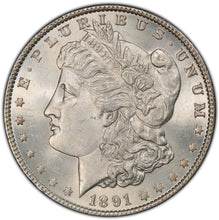 Load image into Gallery viewer, 1891-P Morgan Silver Dollar PCGS MS64 - Frosty Devices & Blast White Surfaces