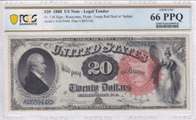 Load image into Gallery viewer, 1880 $20 Hamilton Legal Tender FR 136 PCGS Banknote 66 PPQ Gem CU