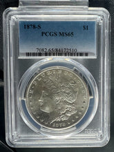 Load image into Gallery viewer, 1878-S $1 Morgan Silver Dollar PCGS MS65 - Blast White Gem