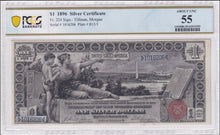 Load image into Gallery viewer, 1896 $1 Silver Certificate FR 224 -- PCGS Banknote AU 55 -- Appears UNC