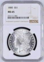Load image into Gallery viewer, 1880-P $1 Morgan Silver Dollar NGC MS65 - Blast White & Frosty Beautiful Coin