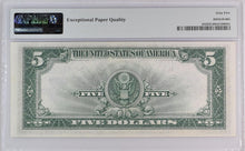 Load image into Gallery viewer, 1923 $5 Silver Certificate Porthole FR 282 Gem PMG CU 65 EPQ - Rare Note!