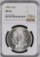 Load image into Gallery viewer, 1880-S $1 Morgan Dollar NGC MS65 (CAC) -- Blast White & Frosty