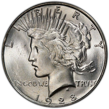 Load image into Gallery viewer, 1928-S Peace Dollar PCGS MS64 - Lustrous & Blast White Gem -- An Exceptional Coin