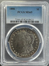 Load image into Gallery viewer, 1886-P Morgan Silver Dollar PCGS MS65 - Beautiful Blast White Coin
