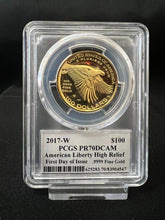 Load image into Gallery viewer, 2017 $100 1oz Liberty Gold High Relief - PCGS PF70 Ultra Cameo FDOI Mercanti Sig