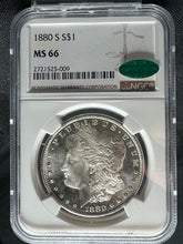 Load image into Gallery viewer, 1880-S $1 Morgan Silver Dollar NGC MS66 (CAC) - - Blast White & Frosty Beauty