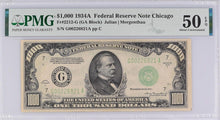 Load image into Gallery viewer, 1934-A $1000 Federal Reserve Note Chicago FR 2212-G PMG 50 EPQ Exceptional Note