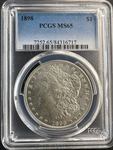 Load image into Gallery viewer, 1898-P Morgan Silver Dollar PCGS MS65 - - Frosty & Blast White