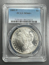 Load image into Gallery viewer, 1881-S Morgan Silver Dollar PCGS MS66+ Fabulous Coin, Blast White and Frosty