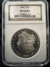 Load image into Gallery viewer, 1882-S Morgan Silver Dollar -- Deep Mirror Prooflike -- NGC MS64 DPL & Frosty