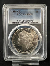 Load image into Gallery viewer, 1884-CC $1 Morgan Silver Dollar PCGS MS64 PL - Blast White with Frosty Devices