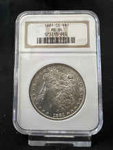 Load image into Gallery viewer, 1881-CC $1 Morgan Silver Dollar NGC MS64 Fully Struck & Frosty Blast White Gem