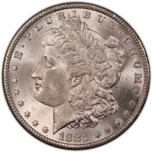 Load image into Gallery viewer, 1881-CC $1 Morgan Silver Dollar PCGS MS65 (CAC) - - Frosty Blast White Gem