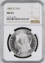Load image into Gallery viewer, 1885-CC Morgan Silver Dollar NGC MS65 - - A Frosty and Blast White Gem