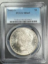 Load image into Gallery viewer, 1882-S Morgan Silver Dollar PCGS MS65 - - Frosty and Blast White