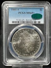 Load image into Gallery viewer, 1881-S Morgan Silver Dollar PCGS MS65+ (CAC) - - Blast White Frosty Gem