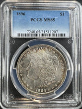 Load image into Gallery viewer, 1896-P Morgan Silver Dollar PCGS MS65 - - Blast White w/ Golden Rim Toning