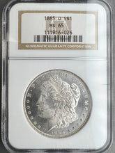 Load image into Gallery viewer, 1885-O Morgan Silver Dollar NGC MS65 - - Blast White And Frosty Devices