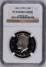Load image into Gallery viewer, 1981-S Kennedy Half Dollar 50 Cent Type 2 NGC Proof 70 Ultra Cameo